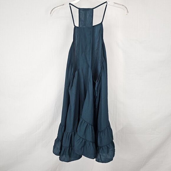 Free People Intimately Raven Green Slip Dress Lightweight Semi Sheer Women's S - Picture 7 of 8